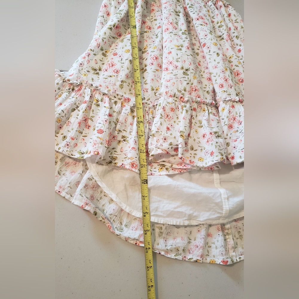 Aerie Halter Ditzy Mini Dress Cotton Lined White Pink Yellow Floral Size Medium - Picture 13 of 13